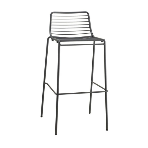 Hoker metalowy Summer antracytowy z oparciem do kuchni i wyspy nowoczesny 75 cm SCAB Design