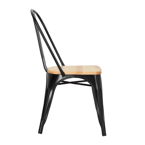 Krzesło do jadalni Paris Wood D2.DESIGN metalowe z drewnianym siedziskiem personalizowany kolor