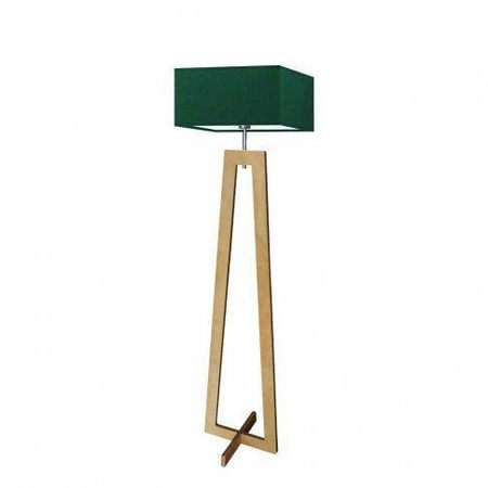 Lampa podłogowa JAWA abażur zieleń butelkowa stelaż dębowy