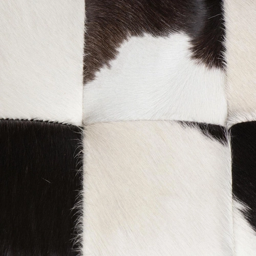 Podnóżek skórzany BA1 Premium inspirowany Barcelona do salonu nowoczesny czarny D2.DESIGN