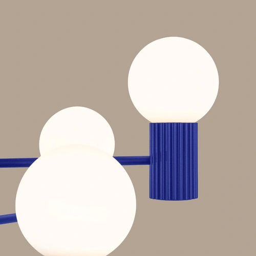 Żyrandol nowoczesny HALO 6 ultramaryna lampa sufitowa do salonu i jadalni