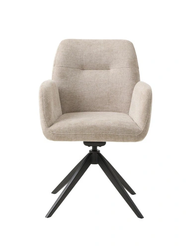 Krzesło obrotowe Roxana do jadalni tapicerowane z podłokietnikami