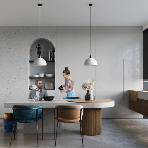 Lampa wisząca betonowa PABLITO szara nowoczesna do salonu i jadalni Sollux 30 cm