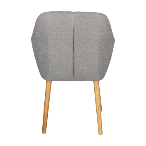 Krzesło tapicerowane Emilia szare z podłokietnikami do jadalni i salonu skandynawskie Actona