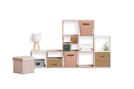 Pudełko materiałowe Ronda 31x31 różowe do regału i garderoby z uchwytem 5five simply smart