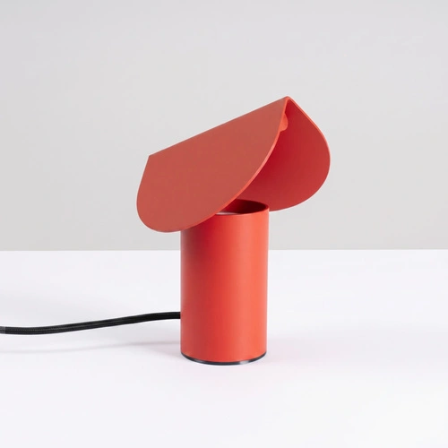 Lampa biurkowa LED BISCUIT czerwona nowoczesna aluminiowa
