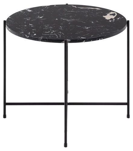 Stolik kawowy Avila okrągły czarny marmur 52 cm nowoczesny glamour do salonu Actona