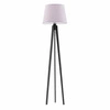 Lampa podłogowa CURACAO abażur jasny fiolet stelaż hebanowy