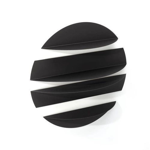 Półka ścienna Solis Umbra czarna metalowa okrągła nowoczesna na dekoracje do salonu