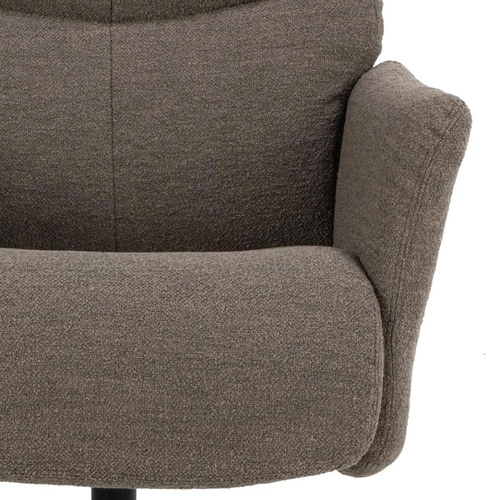Fotel obrotowy London Monza taupe z podnóżkiem do salonu nowoczesny relaksacyjny beżowy