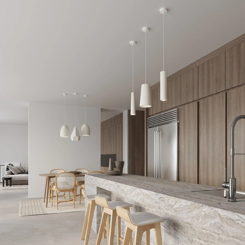 Lampa wisząca Electra biała ceramiczna nowoczesna do salonu i nad stół Sollux