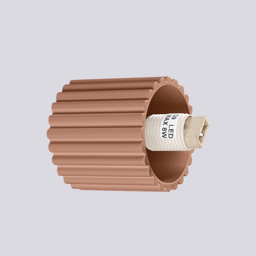 Nowoczesny kinkiet ścienny HALO mocca IP44 beżowy do sypialni i salonu aluminium szkło