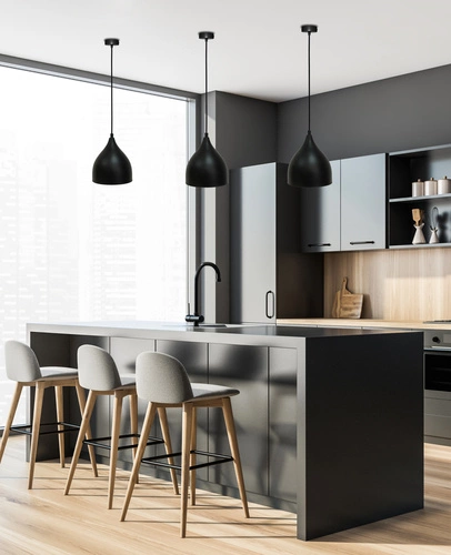 Lampa wisząca czarna Ystad 17 cm metalowa do jadalni i salonu nowoczesna Ledea