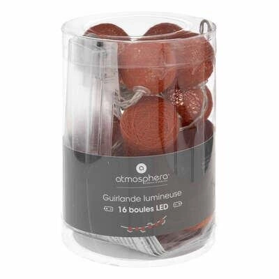 Girlanda Cotton balls pomarańczowe 16  lampek