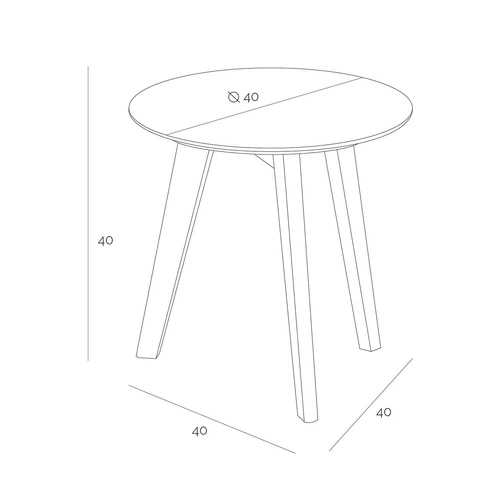 Stolik kawowy okrągły drewniany Sano Intesi dąb naturalny skandynawski do salonu 40 cm