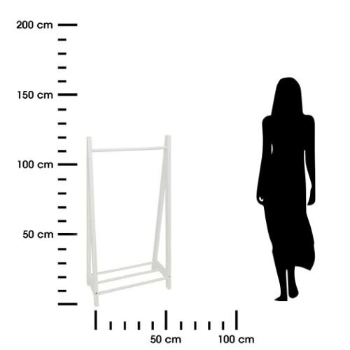 Wieszak stojący na ubrania dziecięcy biały z półką Atmosphera nowoczesny do pokoju dziecka