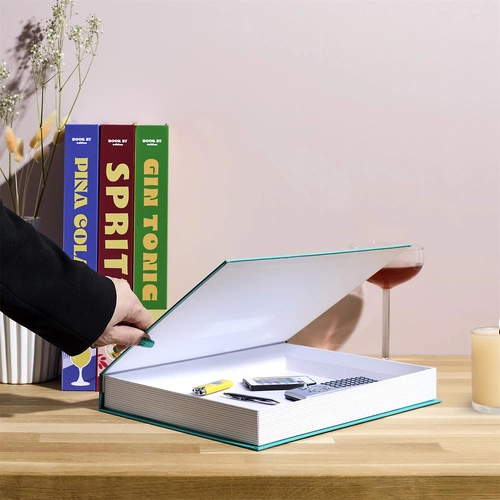 Pudełko dekoracyjne książka Intesi czerwone klasyczne tekturowe do salonu i sypialni