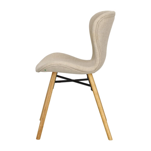 Krzesło tapicerowane Batilda Actona beżowe do jadalni nowoczesne z drewnianymi nogami