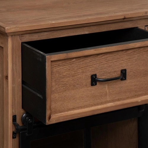 Komoda z szufladami Danik 160 cm industrialna z szybą do salonu rustykalna Atmosphera