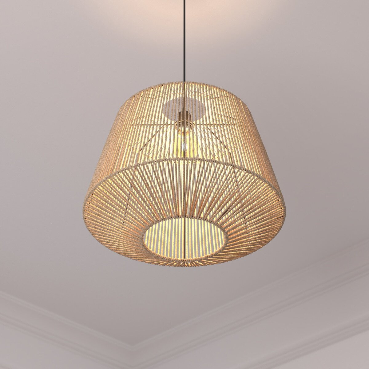 Lampa wisząca Jily 48cm rattan