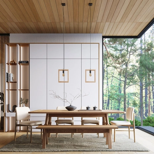 Lampa wisząca ARIES skandynawska drewniana regulowana do salonu i jadalni 24 cm