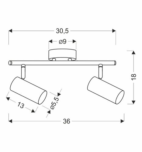Lampa sufitowa Colly biały 2x15W GU10  klosz biały