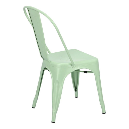 Krzesło metalowe Paris zielone inspirowane Tolix do jadalni i kuchni styl industrialny D2.DESIGN
