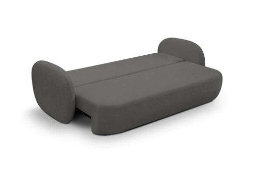 Sofa rozkładana Salby antracytowa 3 osobowa z funkcją spania i pojemnikiem do salonu