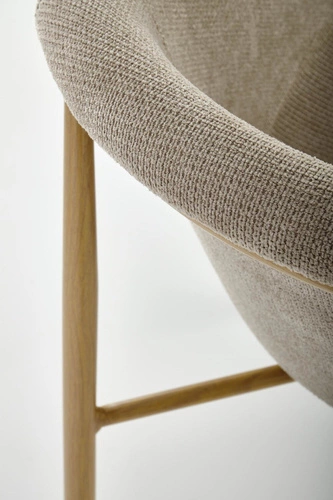 Krzesło tapicerowane Mathilde beżowe z podłokietnikami do jadalni nowoczesne Intesi