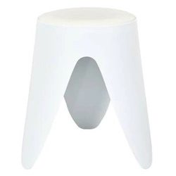 Stołek tapicerowany Eve biały do przedpokoju nowoczesny sztaplowany Intesi 46 cm