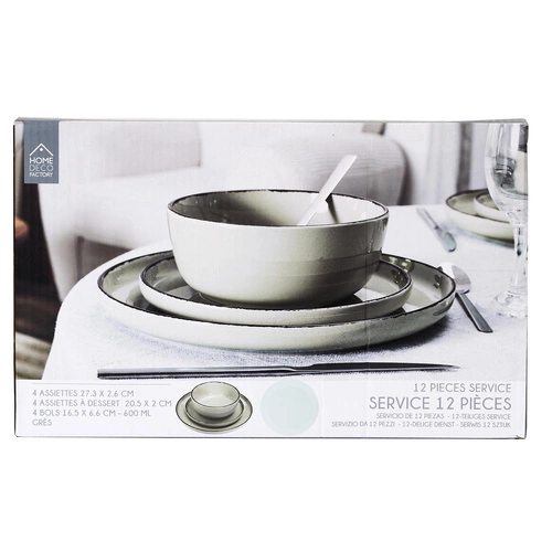 Nowoczesny zestaw obiadowy Temp na 4 osoby zielony ceramiczny do jadalni