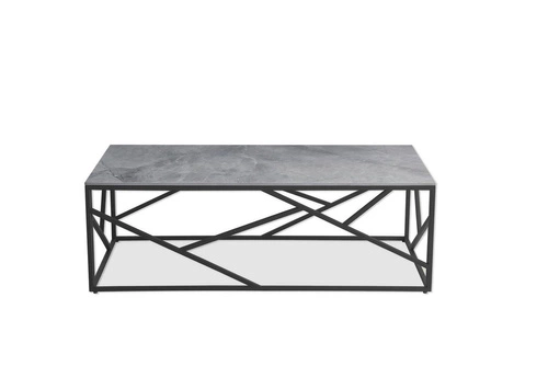Stolik kawowy Taman prostokątny marmurowy szary 120x60 cm nowoczesny loft do salonu Intesi