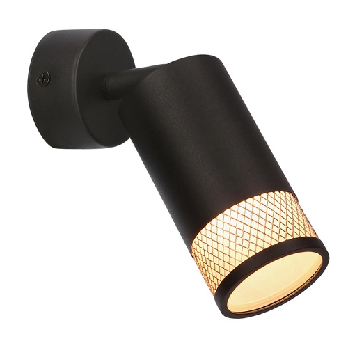 Kinkiet Flin lampa czarny 1x15W GU10  klosz czarny+złoty