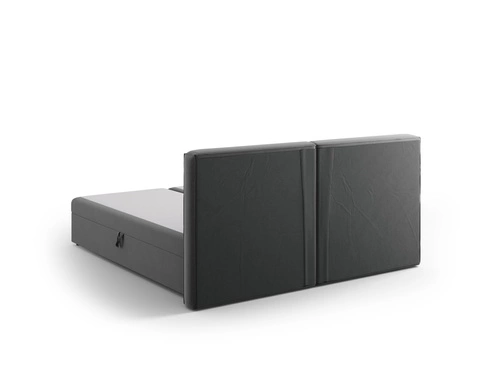 Łóżko do sypialni Jodie 180x200 tapicerowane welurowe szare z pojemnikiem glamour