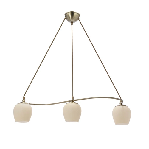 Lampa wisząca Serano patynowy 3x60W E27  klosz kremowy