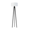 Lampa podłogowa MIAMI abażur biały stelaż hebanowy