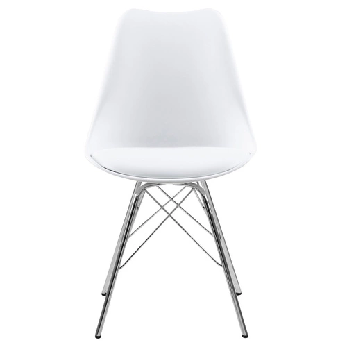 Krzesło do jadalni Eris Actona białe nowoczesne z tworzywa sztucznego łatwe w czyszczeniu