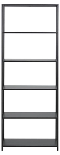 Regał metalowy Newcastle wysoki czarny do salonu industrialny 185 cm na książki Actona