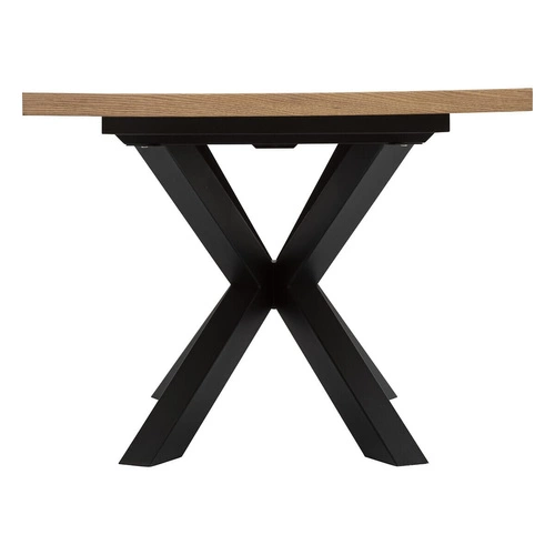 Stół rozkładany do jadalni Olaf Atmosphera 180-220x90 cm nowoczesny naturalny blat czarne nogi