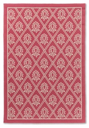 Dywan zewnętrzny do tarasu Porchester Laura Ashley 140x200 czerwony kwiatowy łatwoczyszczący