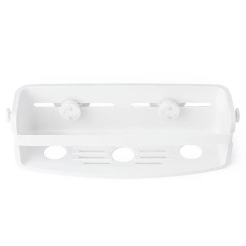 Umbra FLEX biała półka łazienkowa wisząca pod prysznic bez wiercenia z systemem Gel-Lock