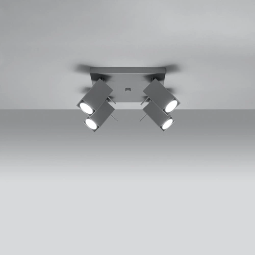 Plafon kwadratowy szary MERIDA 4 nowoczesny metalowy do salonu kuchni sypialni SOLLUX