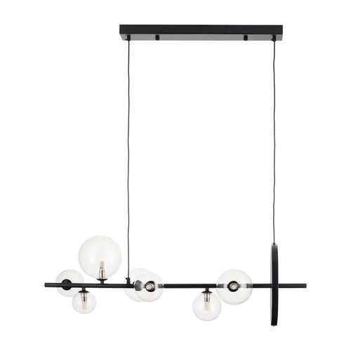 Lampa wisząca ORION LONG-90 czarna LED z kulami szklanymi do salonu nad stół 90cm