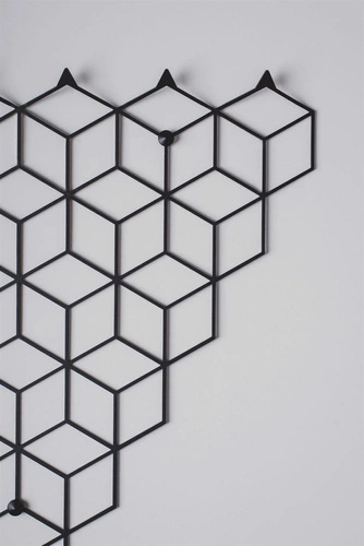 Nowoczesny wieszak ścienny do przedpokoju Stiga M czarny metalowy POLYHEDRA