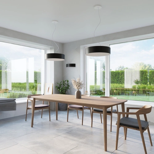 Plafon sufitowy Skala 100 czarny okrągły nowoczesny do salonu Sollux Lighting