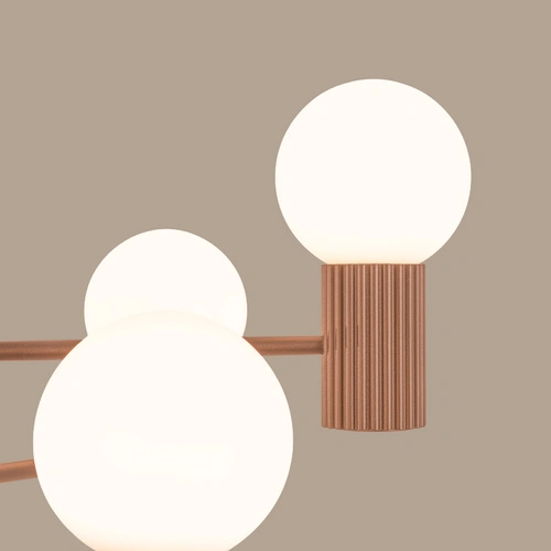 Żyrandol nowoczesny HALO 6 kawowy do salonu i jadalni z aluminium 64 cm