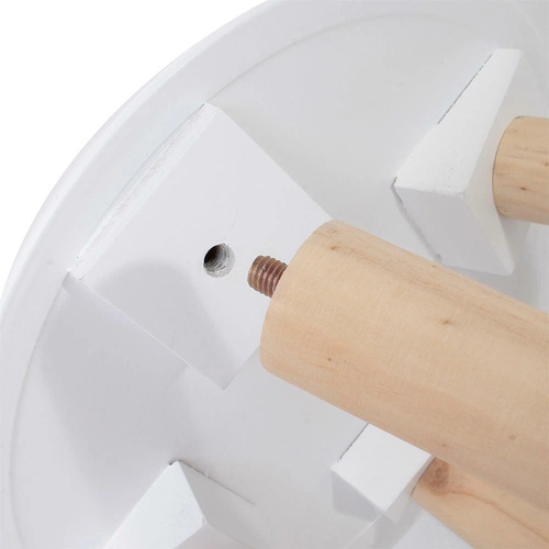 Zestaw 2 okrągłych stolików kawowych Intesi biały/naturalny skandynawski drewniany 2w1 do salonu