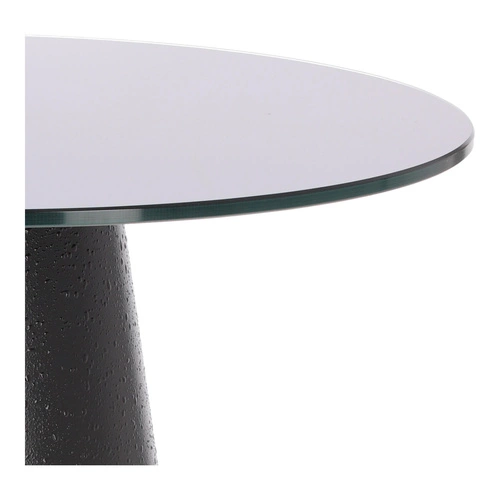 Stolik kawowy Soleilo szklany okrągły     60cm czarny OUTLET