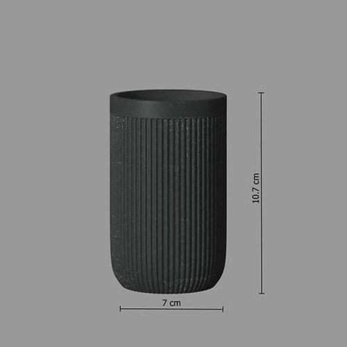 Kubek na szczoteczki Onyx czarny polistyrenowy nowoczesny do łazienki 5five simply smart