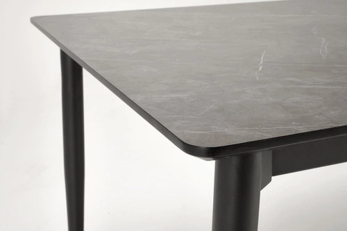 Stół rozkładany do jadalni Ariaster popielaty marmur czarne nogi 180-260 cm nowoczesny Intesi